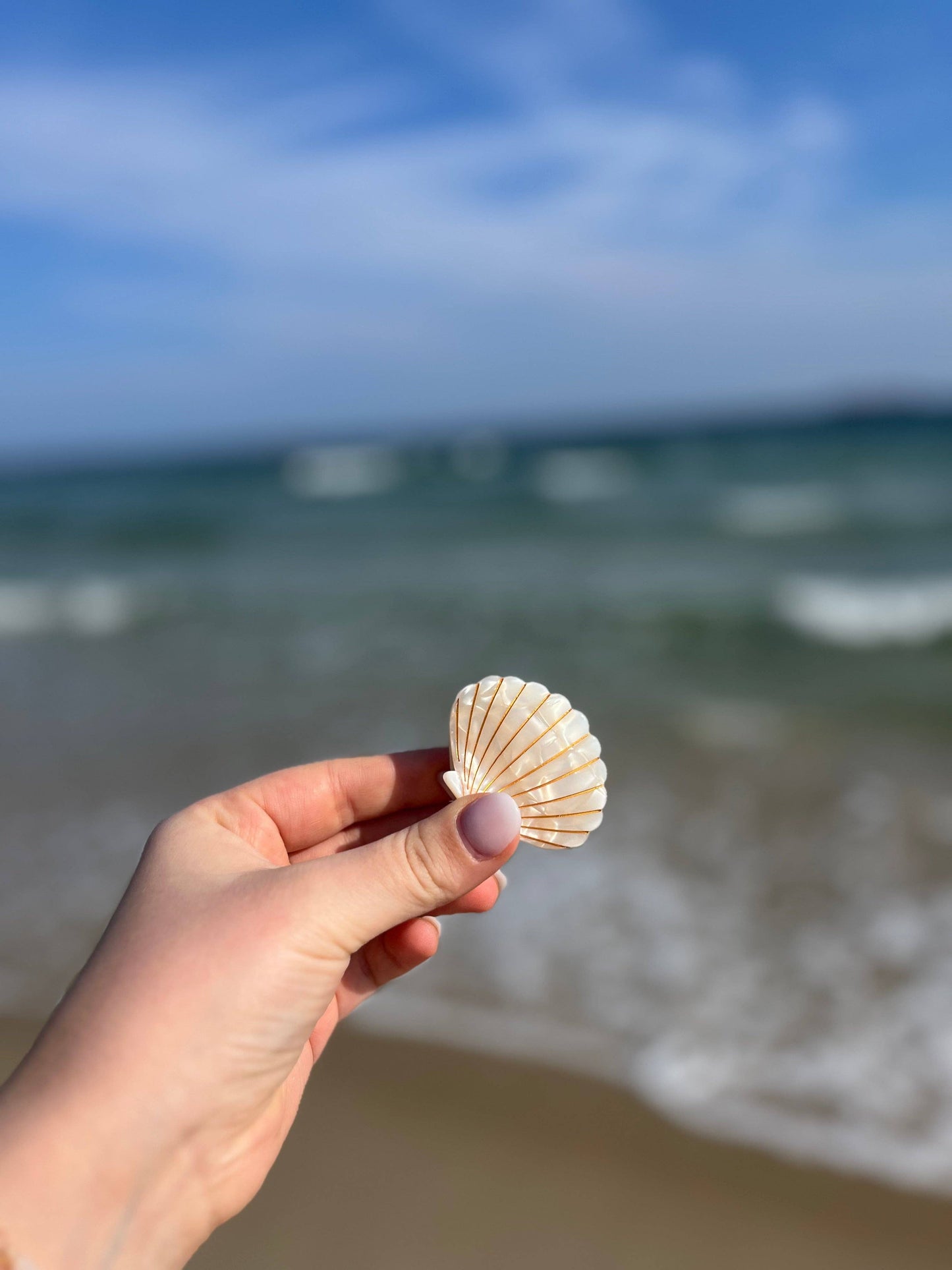 Pince à cheveux Coquillage Perle