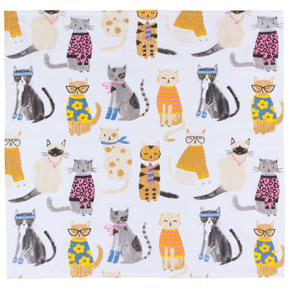 Set of 2 Feline Floursack dish towels