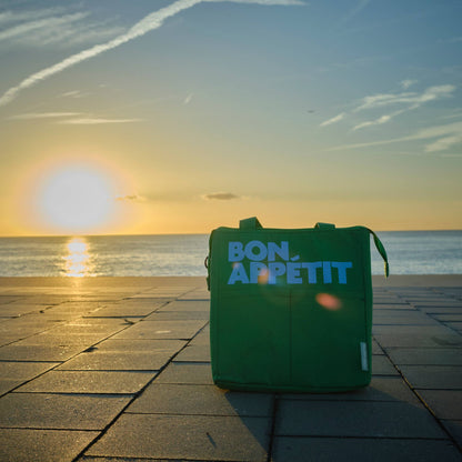 Sac Isotherme à Déjeuner Bon Appétit Vert Bouteille Helio Ferretti Vue 1