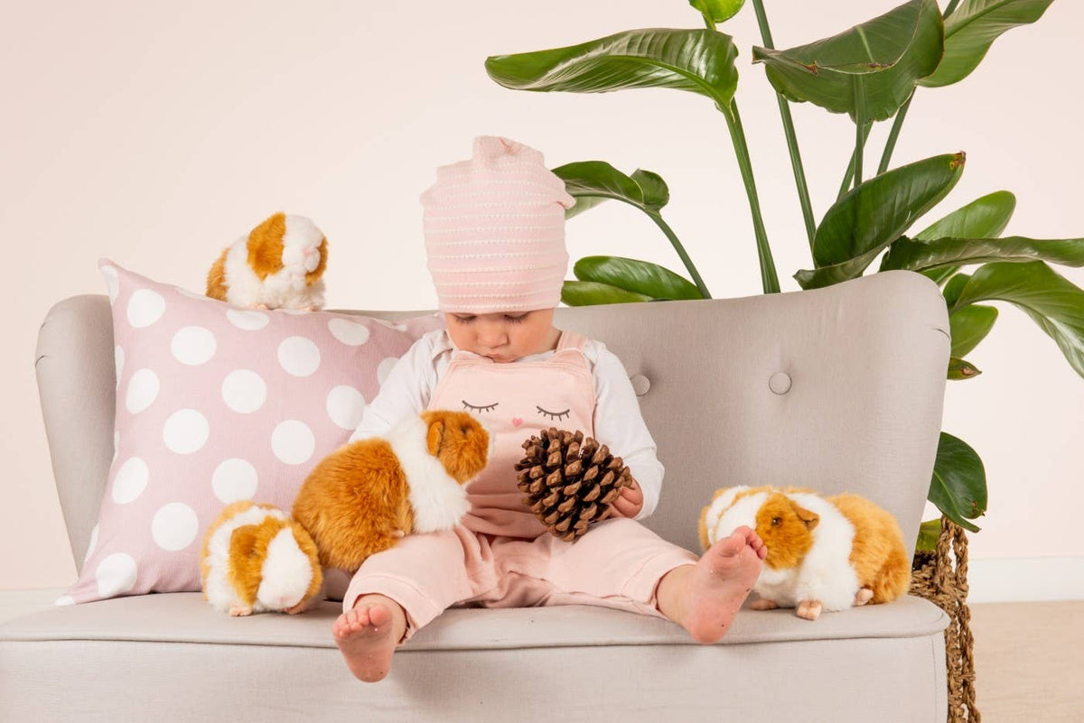 Peluche Cochon d'Inde Doré/Blanc