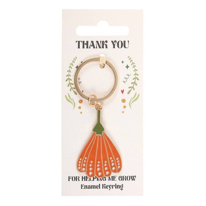 Thank you for helping me grow. Flower Keychain