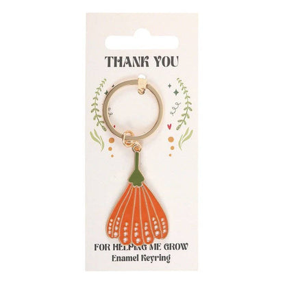 Thank you for helping me grow. Flower Keychain