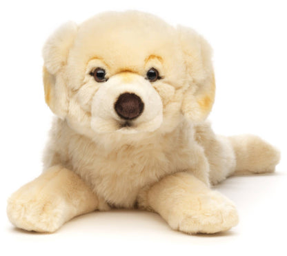 Golden Retriever lying down plush toy