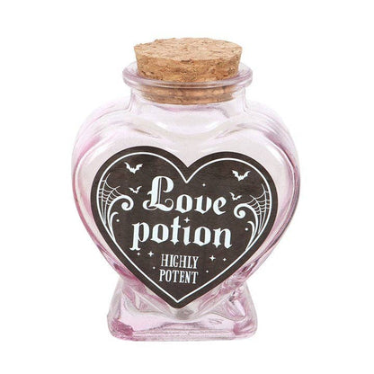 Decorative glass bottle in the shape of a heart, Love Potion