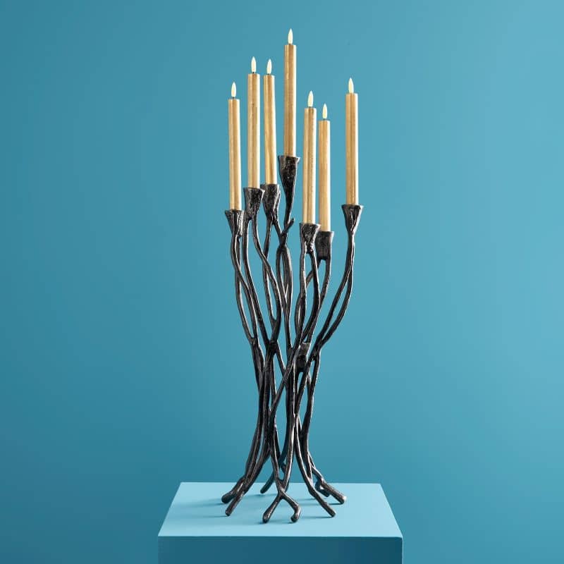 Chandelier Roots Noir, Aluminium, 25 x 22 x 63,5 cm