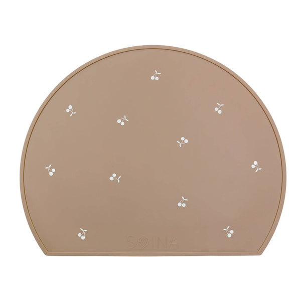 Silicone Placemat Set - Cherries - Taupe