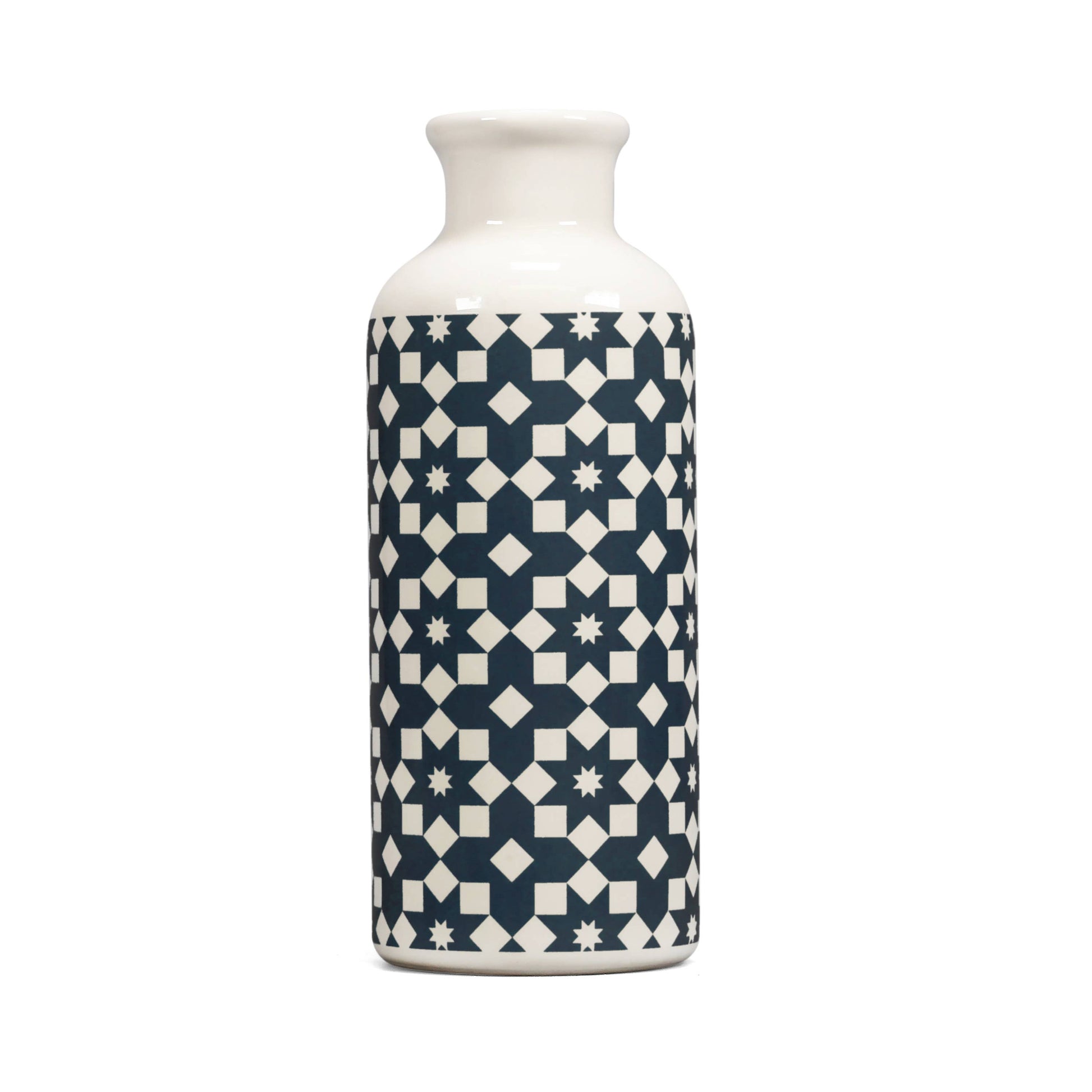 Vase en céramique, design, bleu foncé, gris
