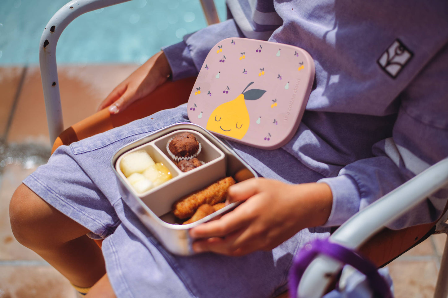 STAINLESS STEEL LUNCH BOX with confetti compartments for CHILDREN