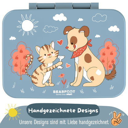 Brotdose mit Fächern, leicht & auslaufsicher - Hund & Katze