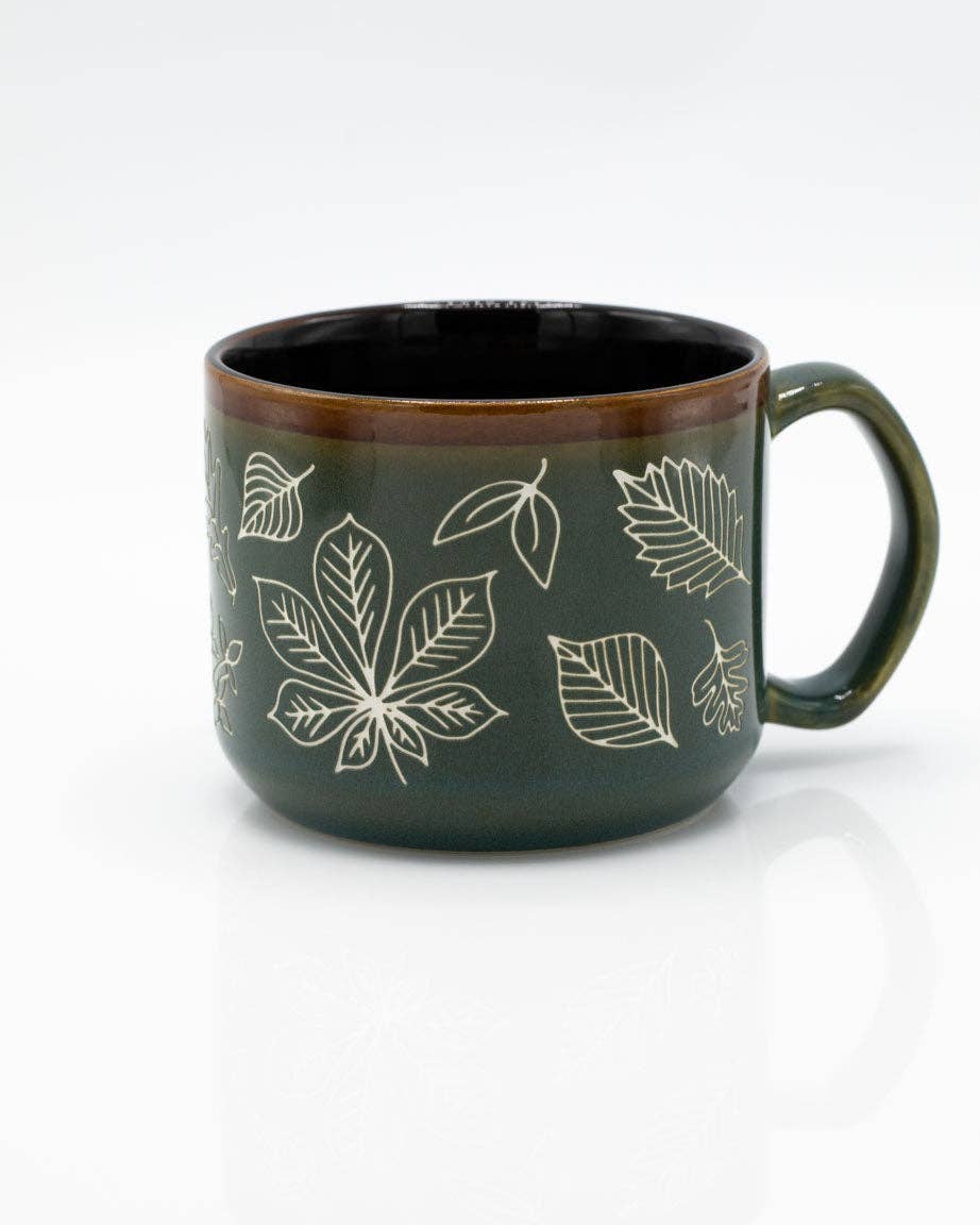 Mug Sculpté à la Main avec Feuilles Pressées (430 ml) – produit scientifique Cognitive Surplus EU, vue 1
