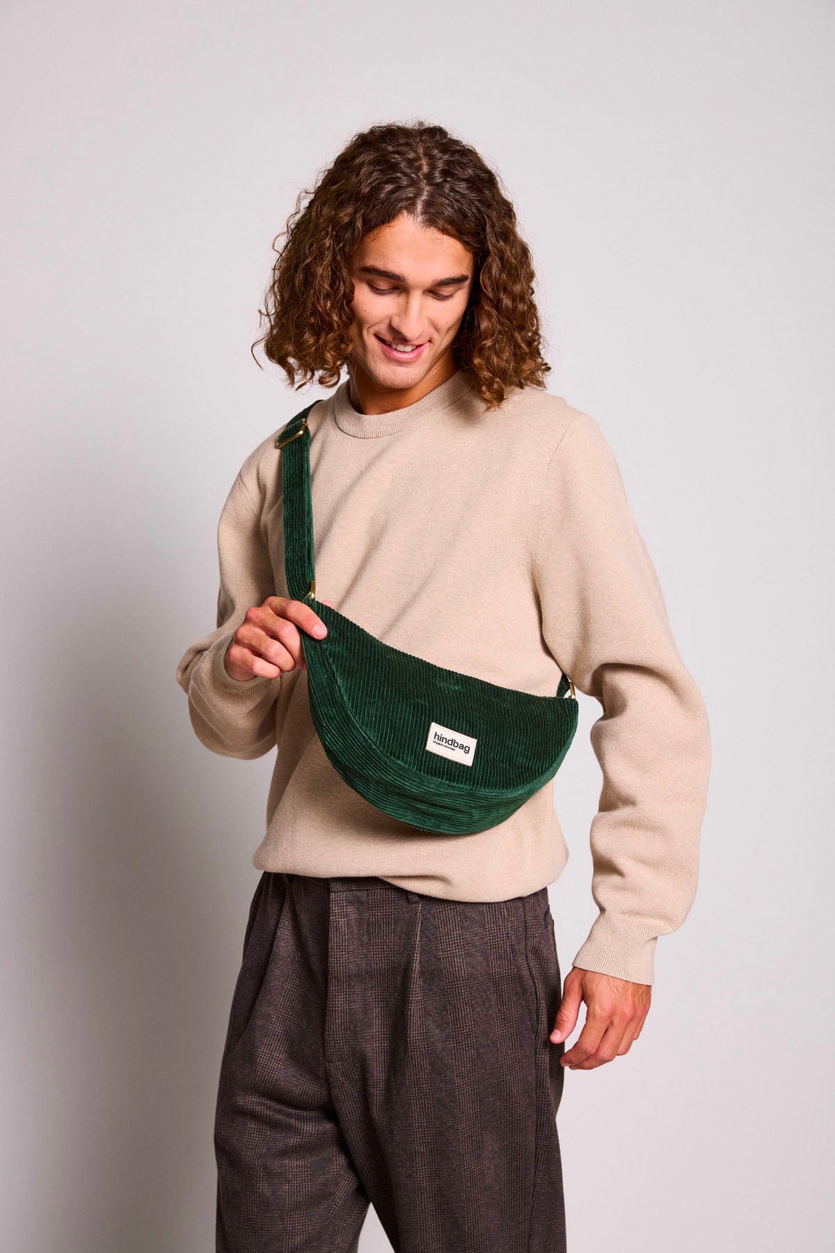 Sac banane Andrea Velours Sapin