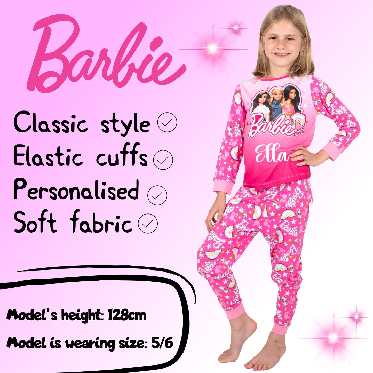 Barbie Personalised Pyjamas - Pink