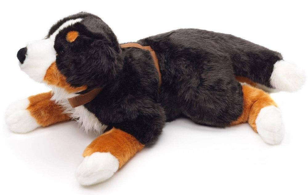 Grande Peluche Bouvier Bernois Allongé avec Harnais Uni Toys – 62 cm