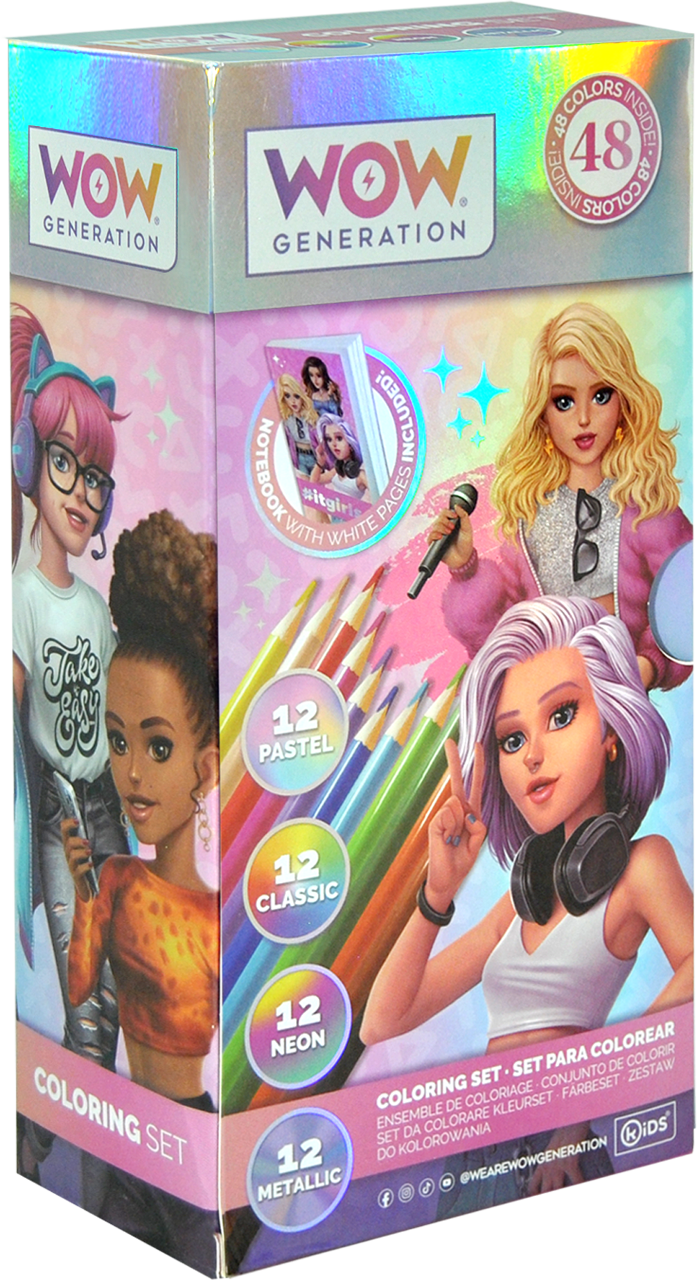 Set of 48 colored pencils and notebook