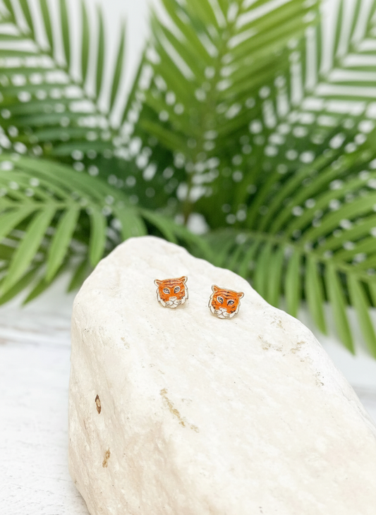 Tiger Head Earrings