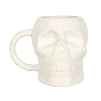 Mug en forme de crâne blanc mat