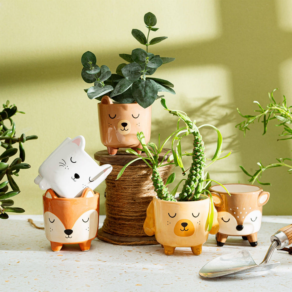 Mini Pot de Fleurs Cerf sur Pieds
