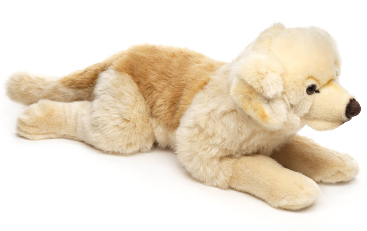 Peluche Golden Retriever, couché (sans harnais) - 60 cm (longueur)