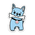 Leuke sticker van een Franse bulldog
