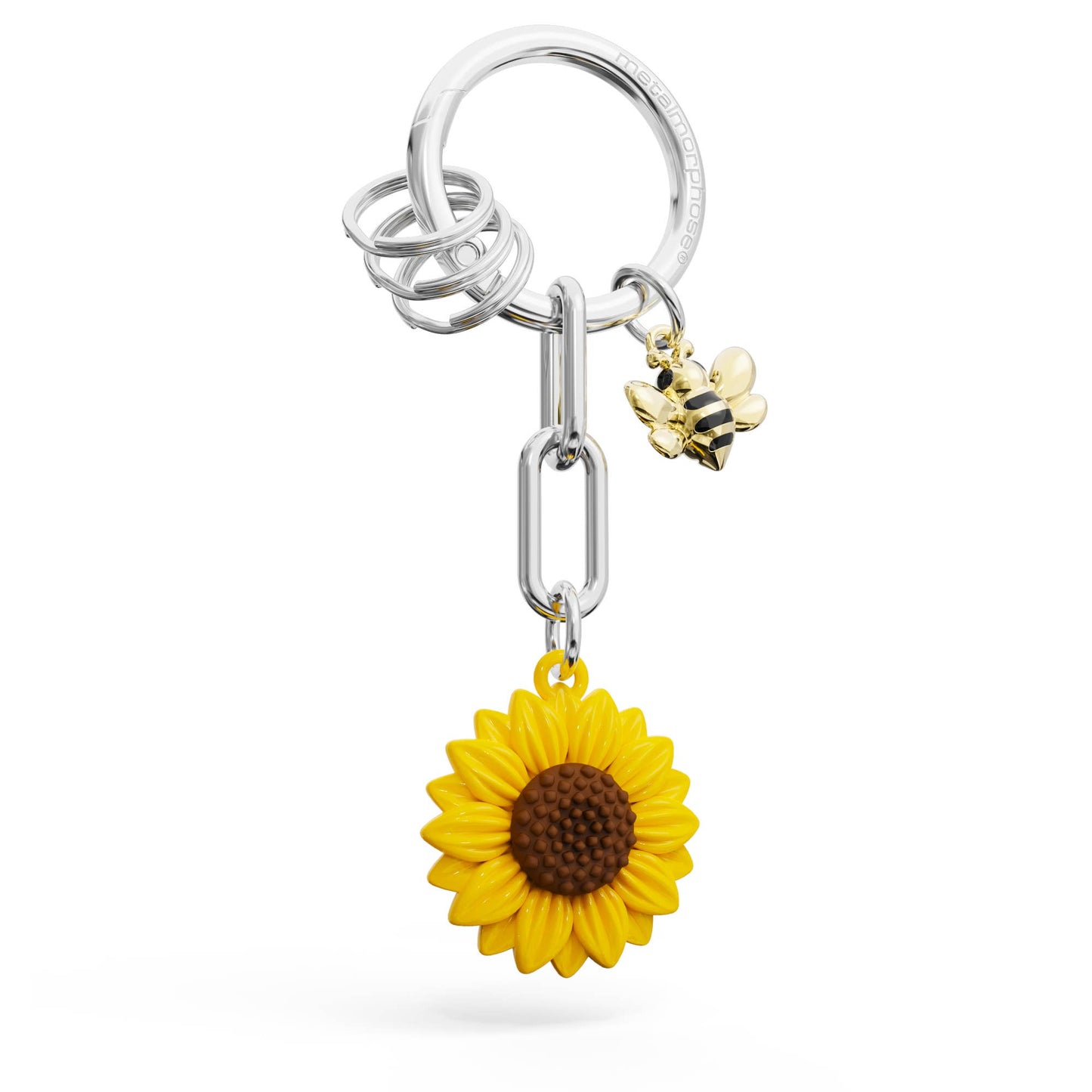 Porte-clés charms Tournesol et Abeille