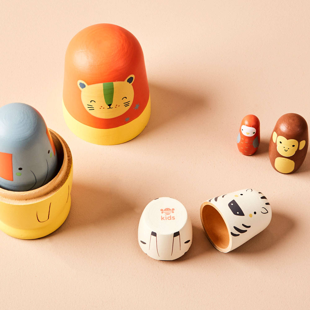 Safari Animal Russian Dolls, Wooden Russian Dolls