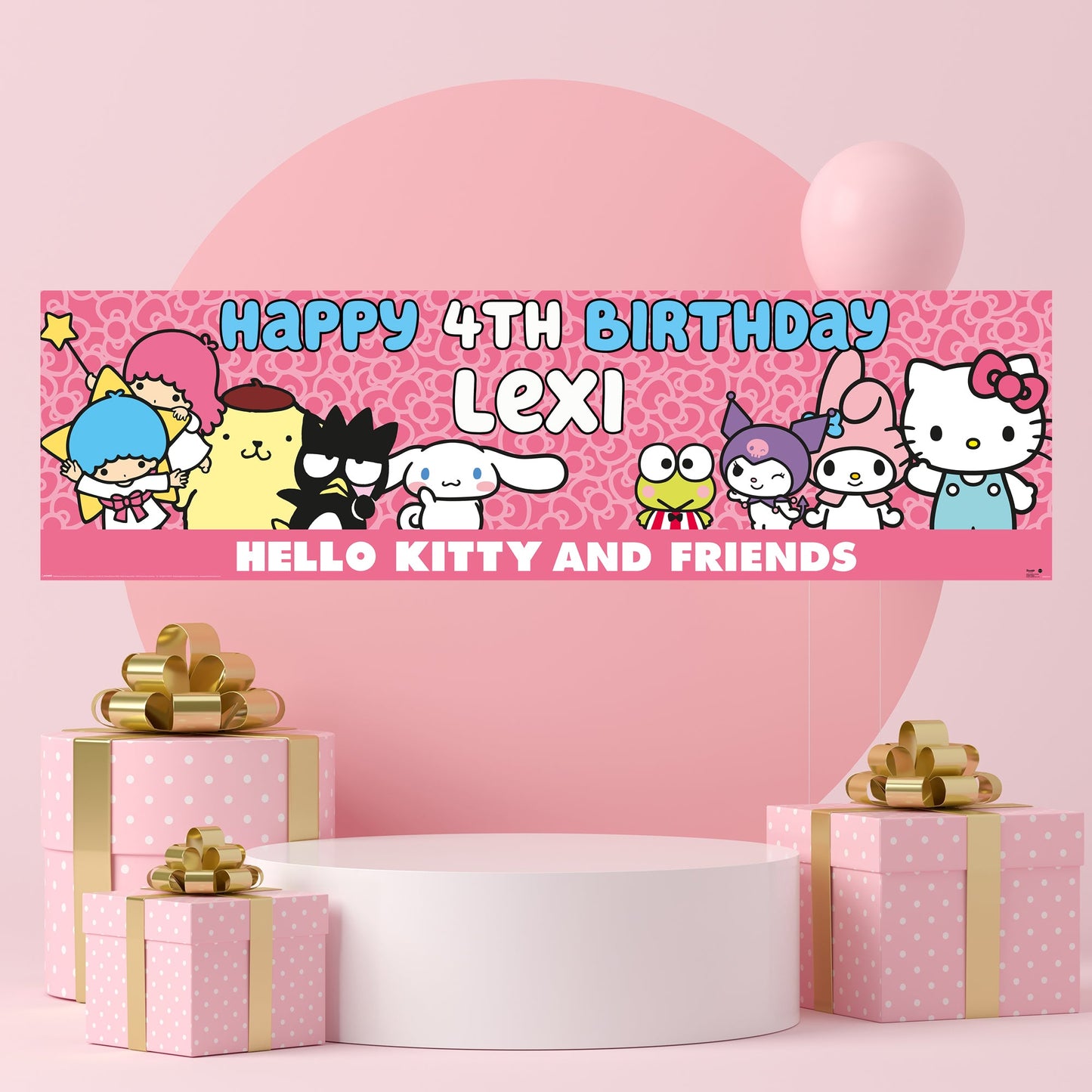 Hello Kitty Personalized Birthday Banner