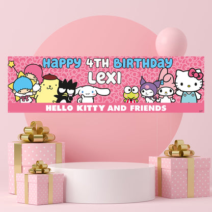 Hello Kitty Personalized Birthday Banner