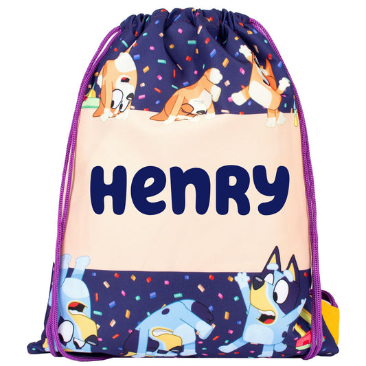 Official Bluey Personalised Drawstring Bag | Kids' PE Bag | Fringoo