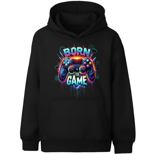 Fringoo gamer Sweat à capuche garçon Cotton Rich Soft Hooded Sweatshirt- Born to Game noir