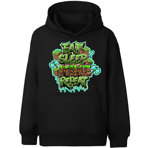 Sweat à capuche gymnastique – Fringoo gaming gris for Boys Cotton Rich Soft Hooded – Eat Minecraft noir
