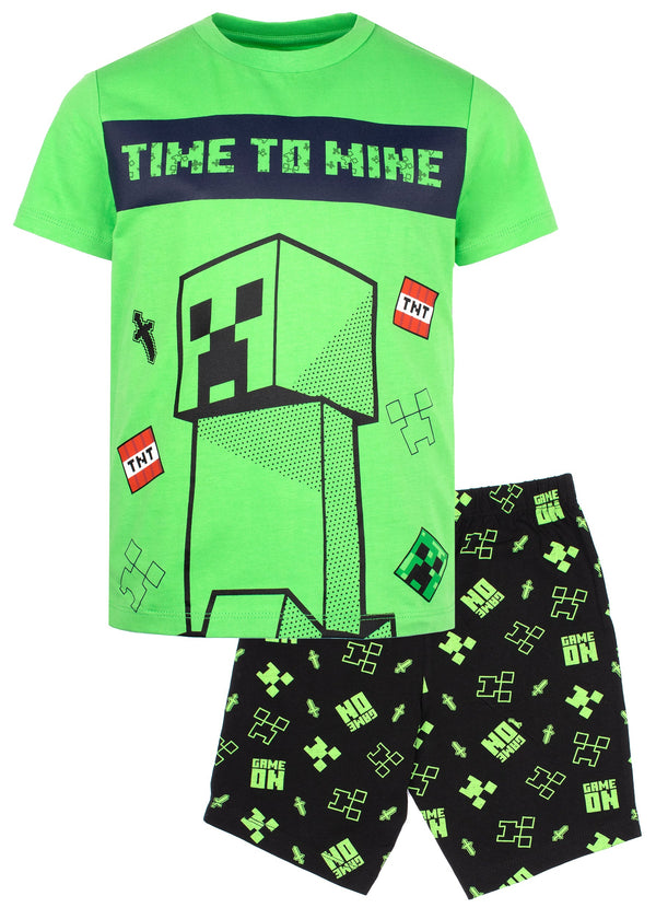 Minecraft Short Sleeve Pyjama Set - Green