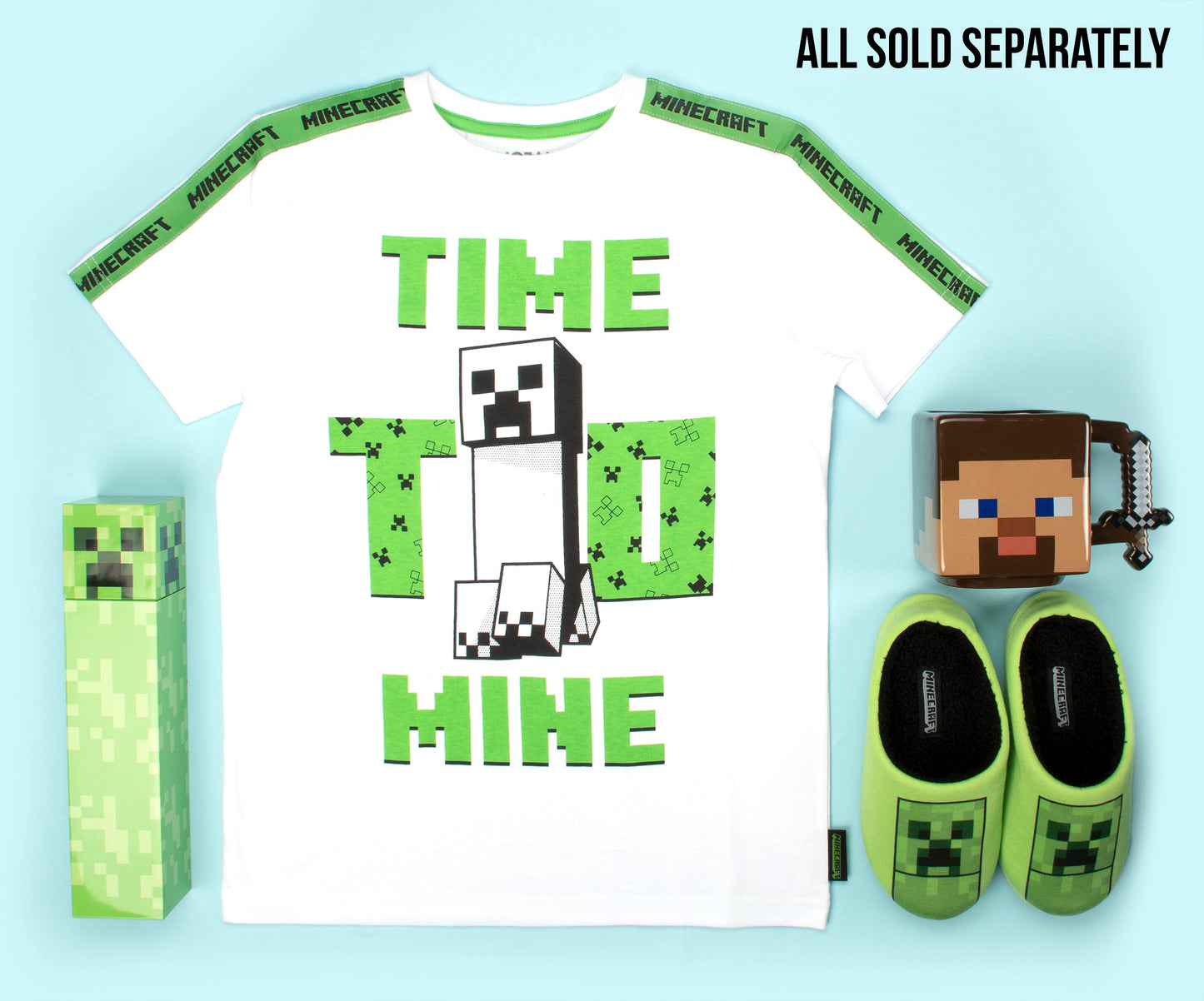 Minecraft 'Time to Mine' T Shirt – blanc