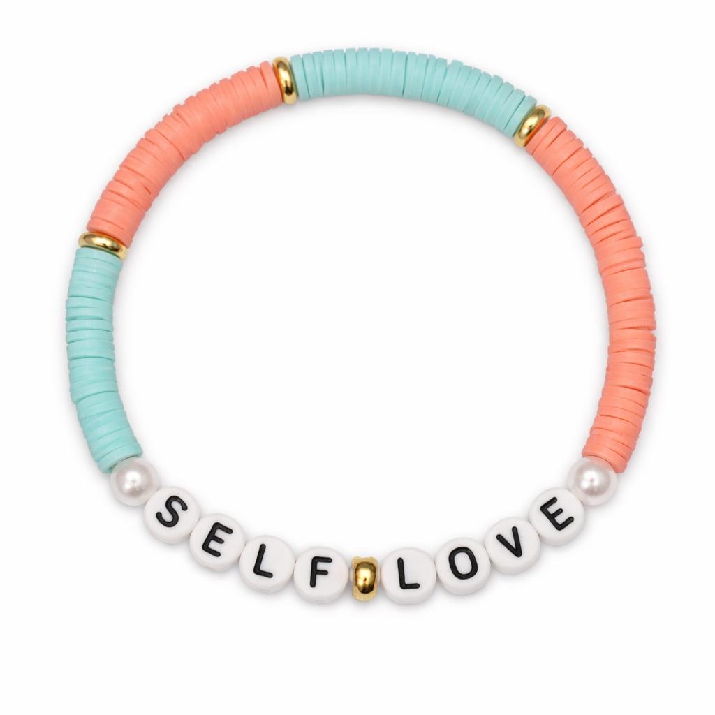 Swifties SELF LOVE Friendship Bracelet - Light Blue & Orange