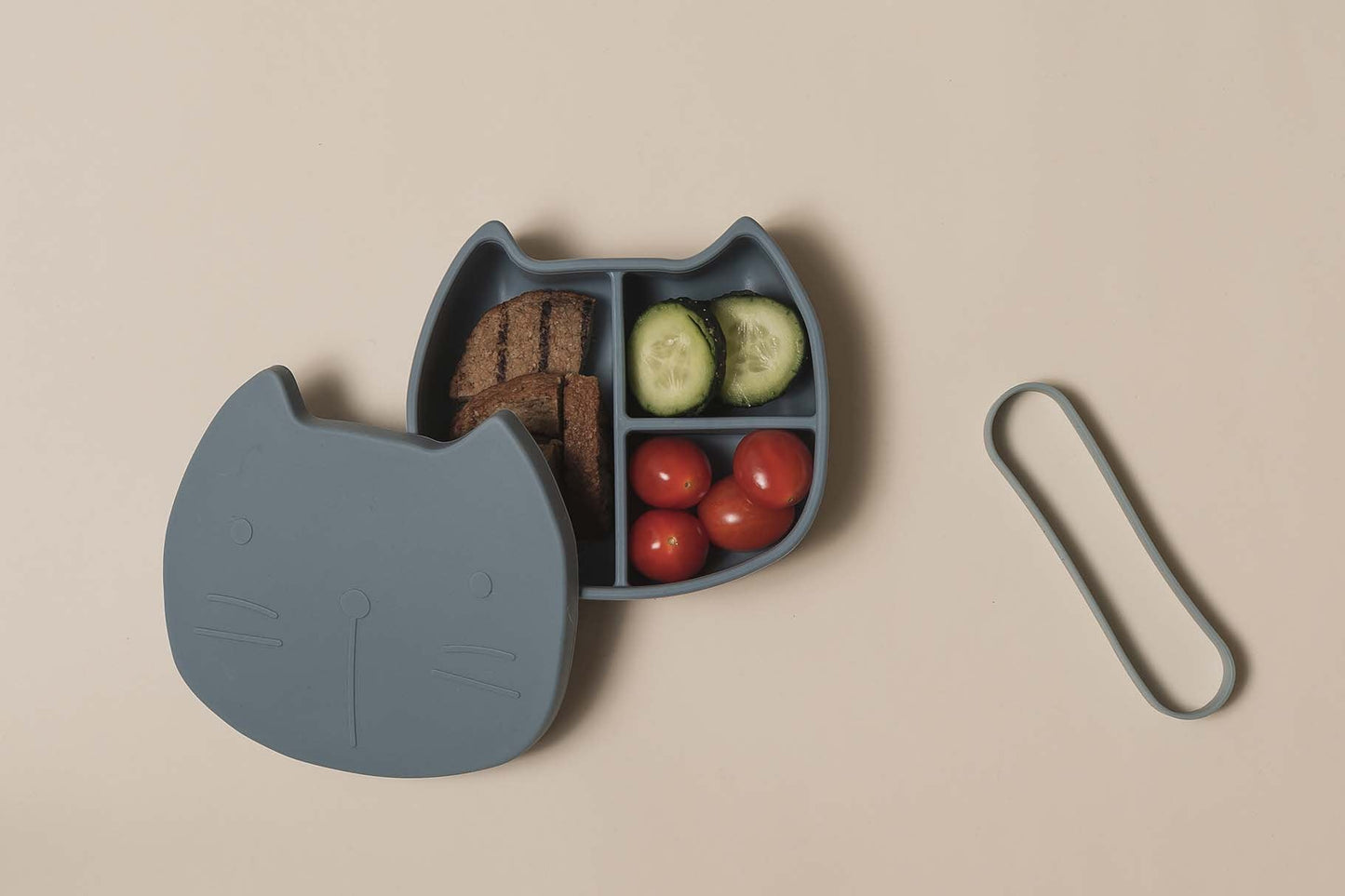 Brotdose aus Silikon Pippa Smokey Blue