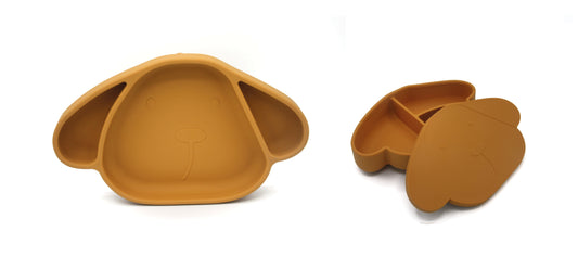Tableware Set aus Silikon in Honey