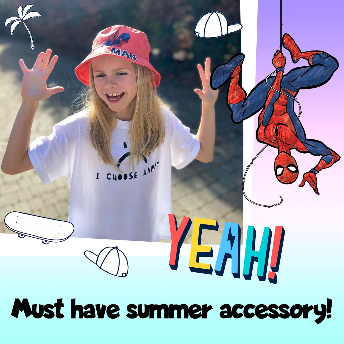 Casquette enfant – Spider-Man rouge Bucket Hat