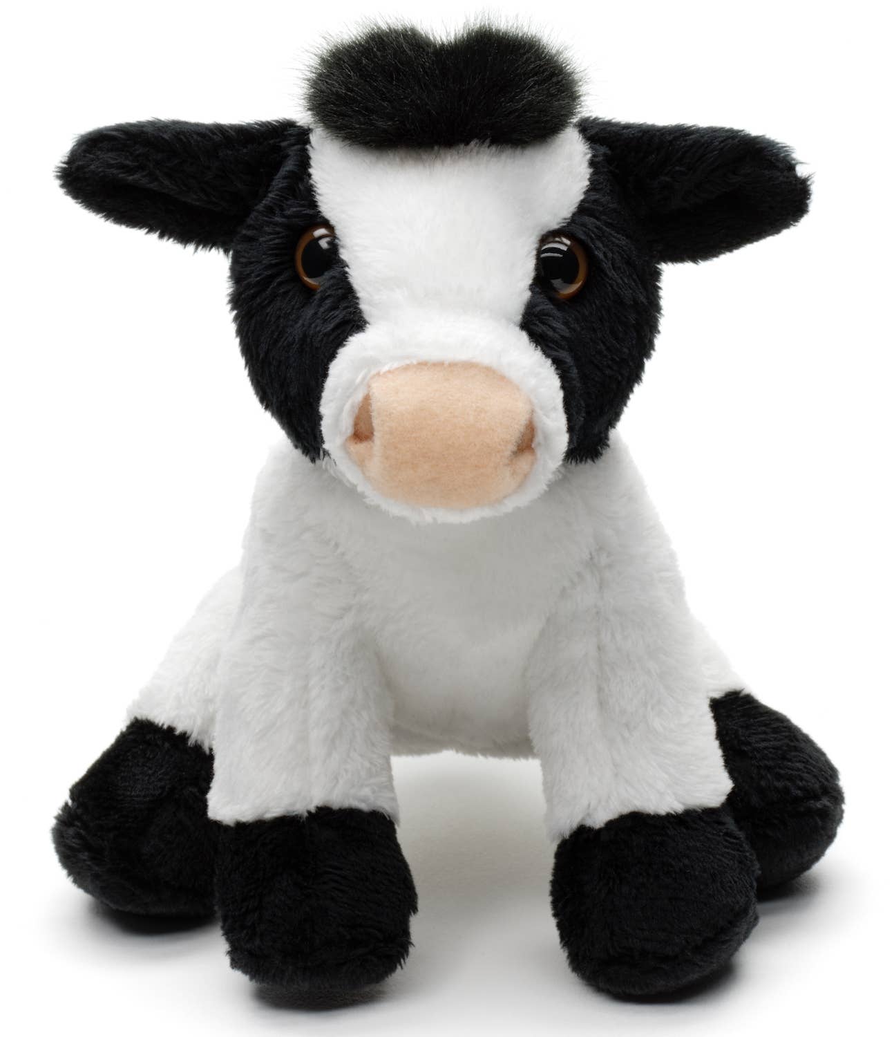 Plush cow, sitting (black and white) - 14 cm (height)