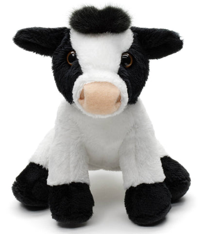 Plush cow, sitting (black and white) - 14 cm (height)