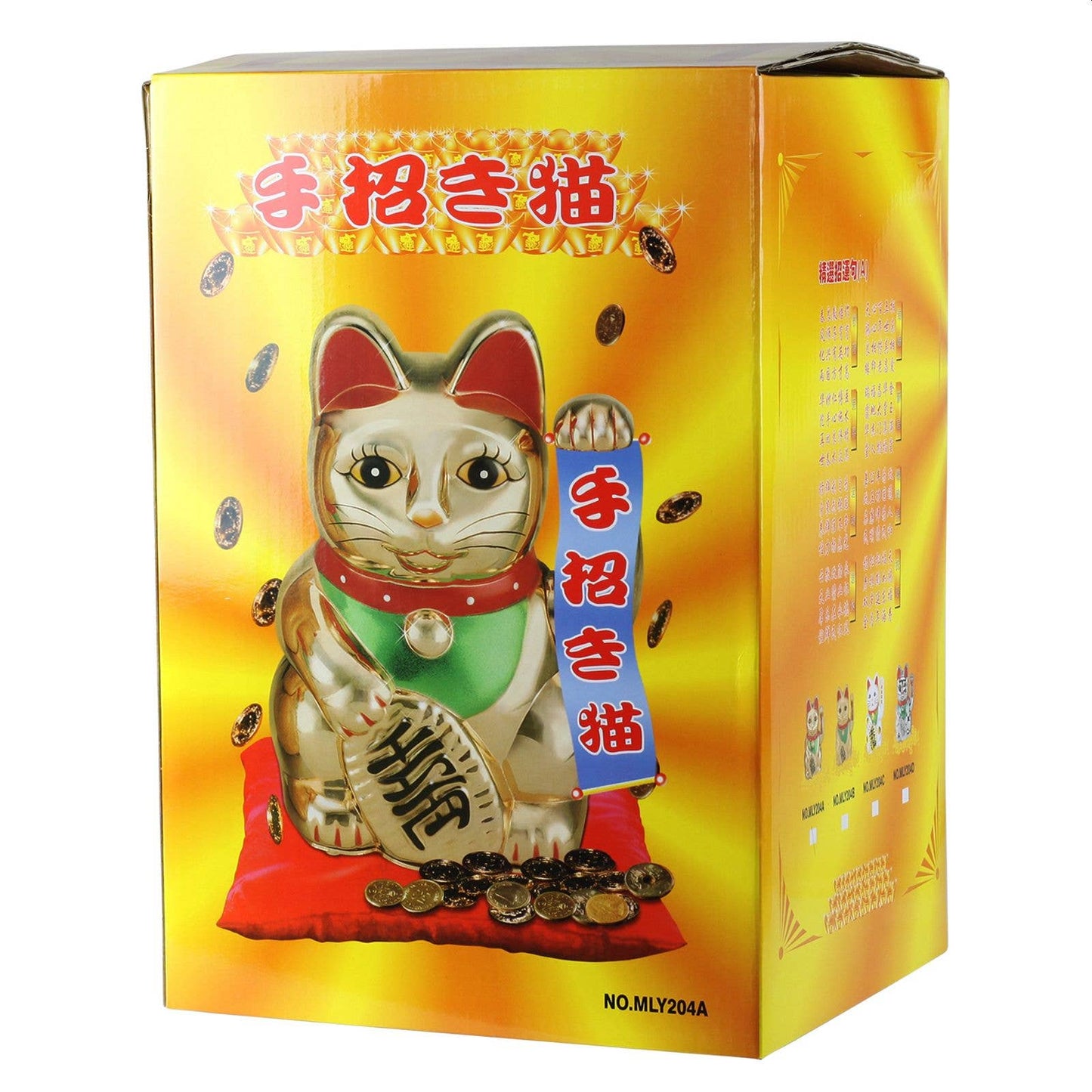 Maneki-neko gelukskat, golvende kat, 40 cm, goud