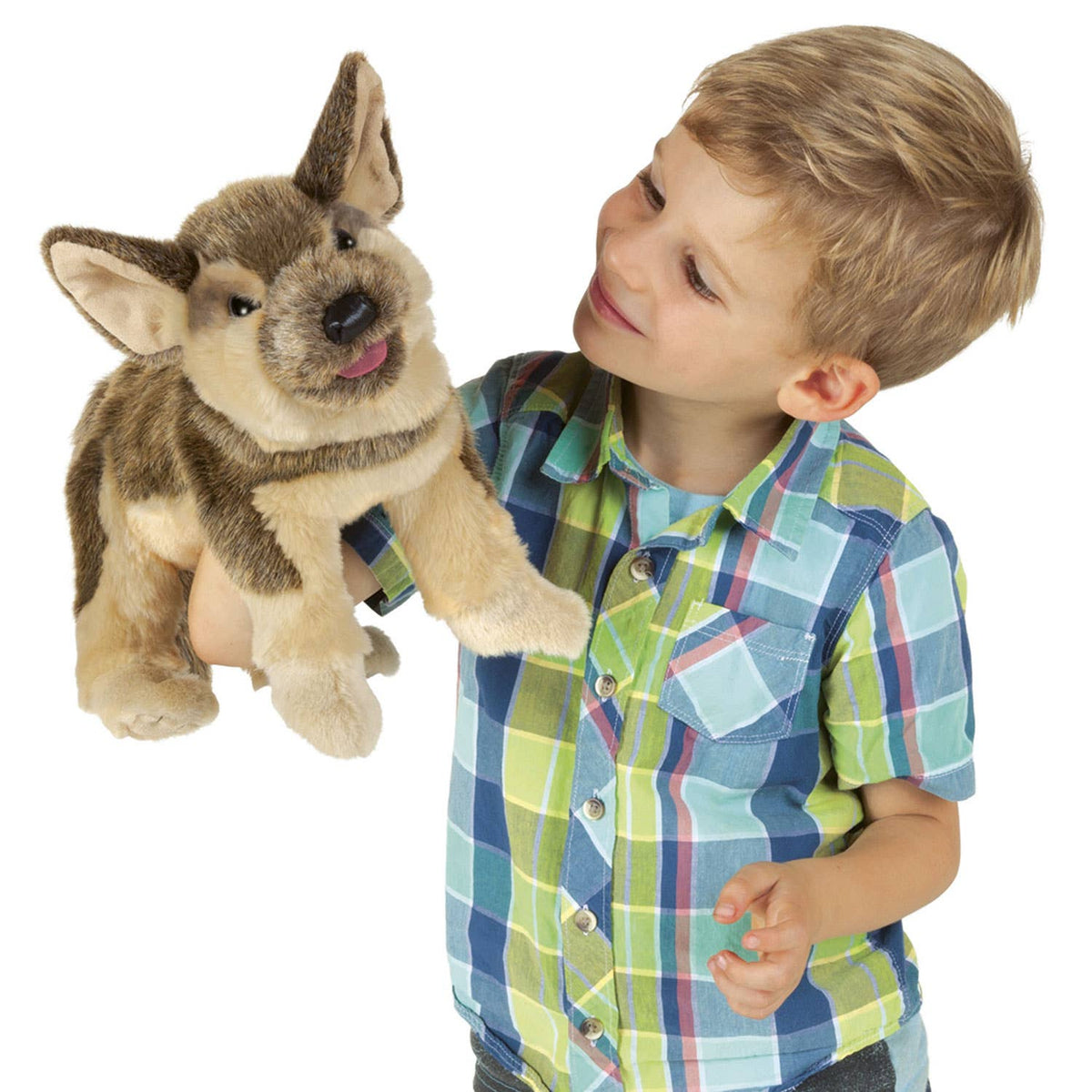 Handpop van een Duitse Herderpuppy