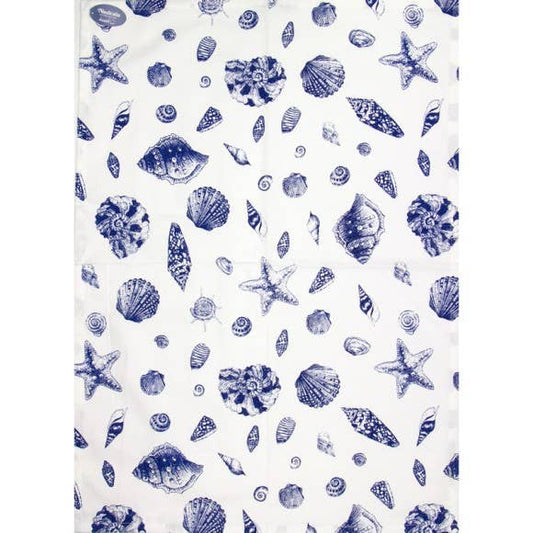 Seashell pattern tea towel, 71 x 51 cm