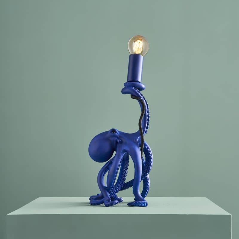 Lampe de table Baby Otto l’Octopus Bleu Résine 15,5 x 13,5 cm