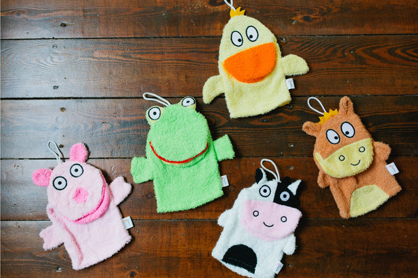 Handschoen voor het wassen van koeien