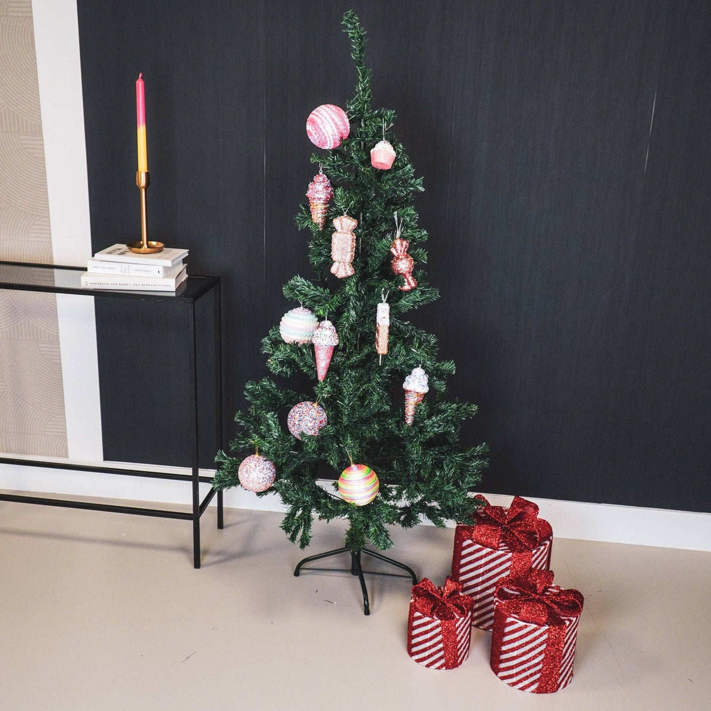 Cadeau de Noël à LED - S3 - Polystyrène - Rouge/Blanc-15/20/25cm