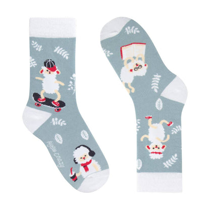 Durable and fun cotton socks for boys with a sheep pattern