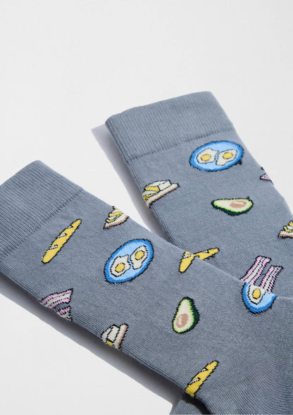 BeBrunch Bleu Poussiéreux - Chaussettes 100% Coton Bio