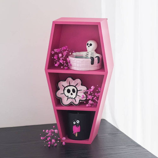 Étagère en forme de cercueil rose fuchsia