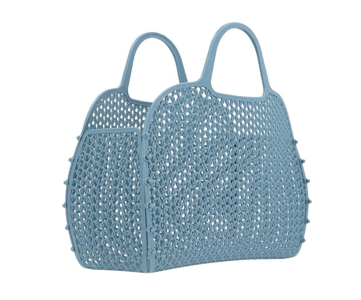 Retro vintage blauwe tas
