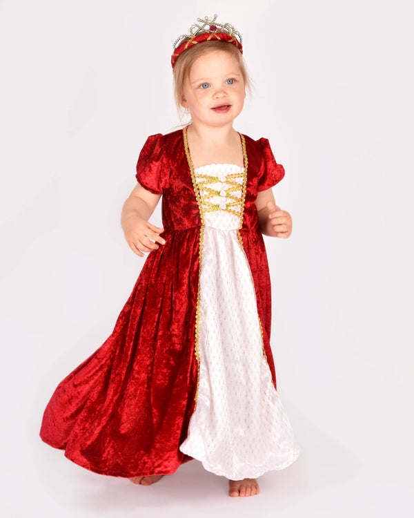Robe de princesse en velours rouge taille 110-116 cm 4-6 ans