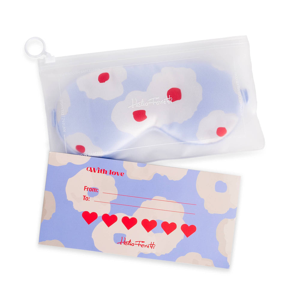 Paars slaapmasker met bloemenprint